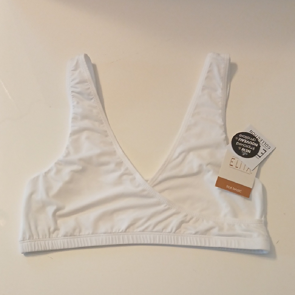Elita Women's White Crossover Bralette NWT